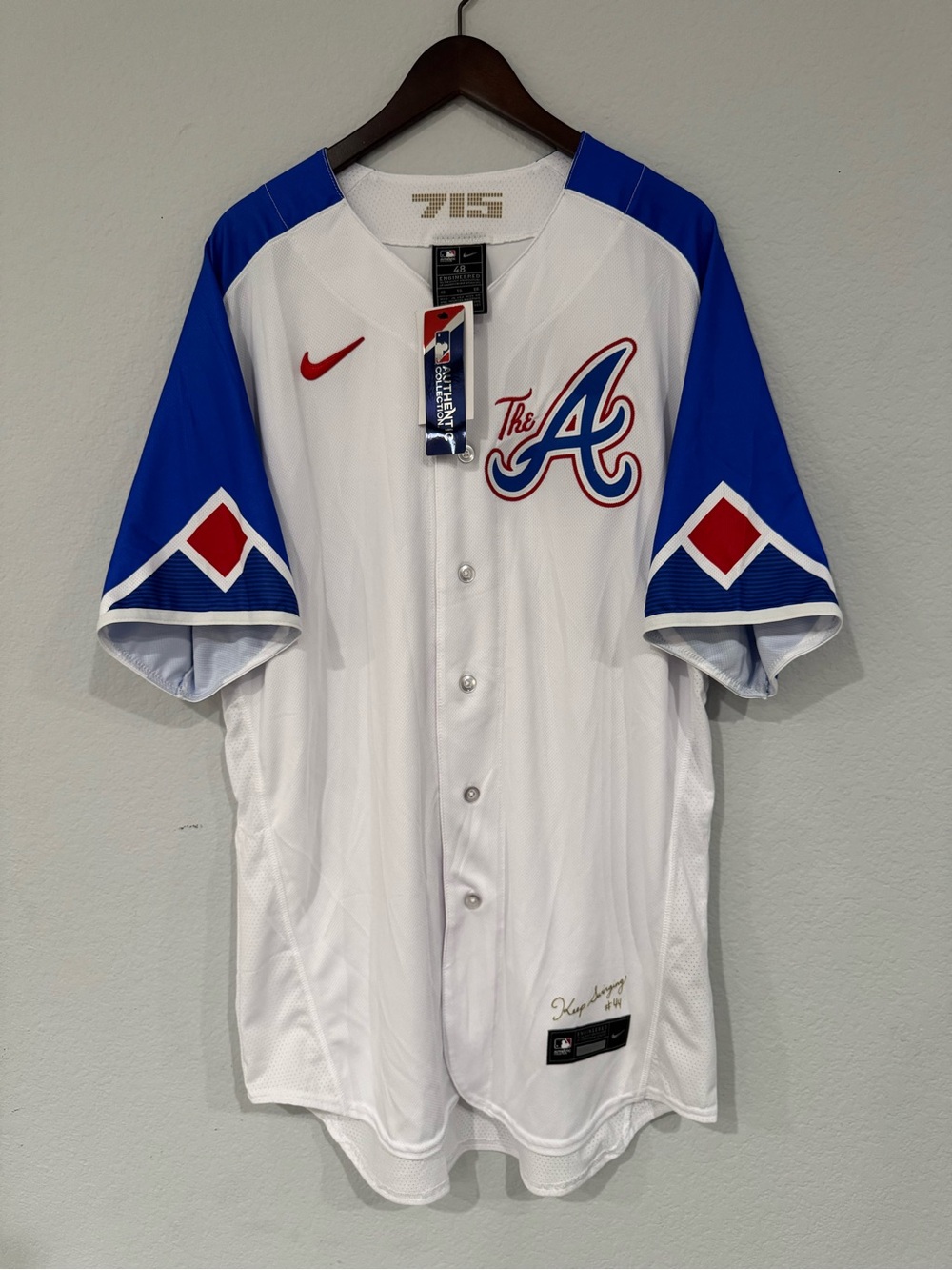 Nike Authentic Atlanta Braves Elite City Connect Baseball Jersey Mens Size 48 - Picture 1 of 12